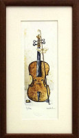 Aleš Vondřich - Housle - signovaný umělecký tisk